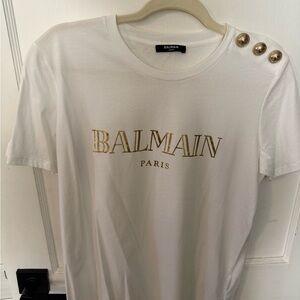 Balmain Logo Cotton T Shirt